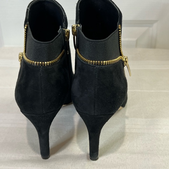 Marc Fisher black suede style Serenity peep toe high heel zipper bootie 8 1/2 - Picture 5 of 16